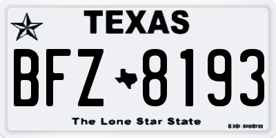 TX license plate BFZ8193