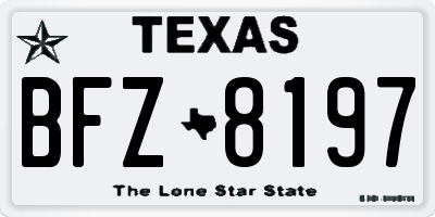 TX license plate BFZ8197