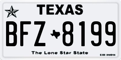 TX license plate BFZ8199