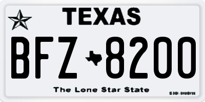 TX license plate BFZ8200