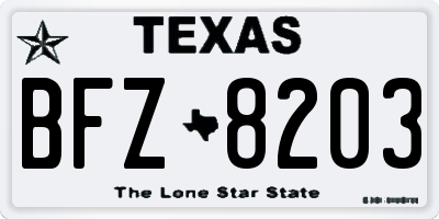 TX license plate BFZ8203