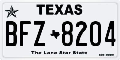 TX license plate BFZ8204