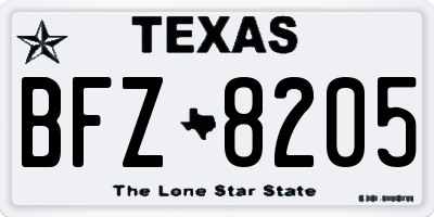 TX license plate BFZ8205