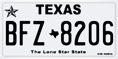 TX license plate BFZ8206