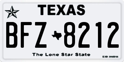 TX license plate BFZ8212