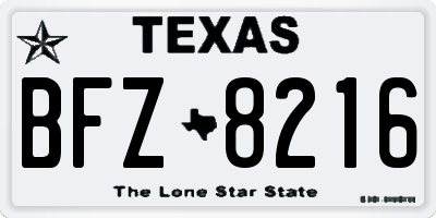 TX license plate BFZ8216