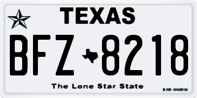 TX license plate BFZ8218