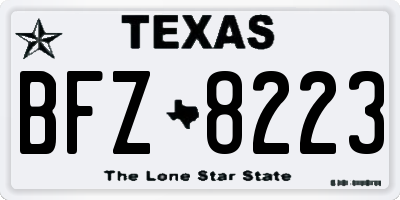 TX license plate BFZ8223