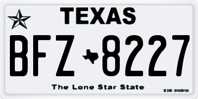 TX license plate BFZ8227