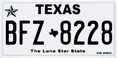 TX license plate BFZ8228