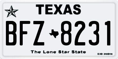 TX license plate BFZ8231