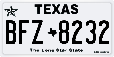 TX license plate BFZ8232