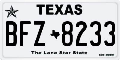 TX license plate BFZ8233