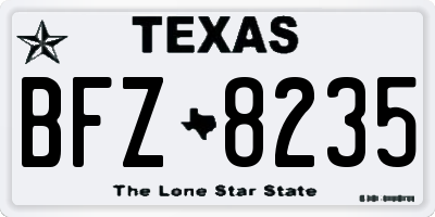TX license plate BFZ8235