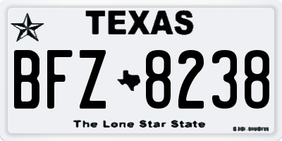 TX license plate BFZ8238