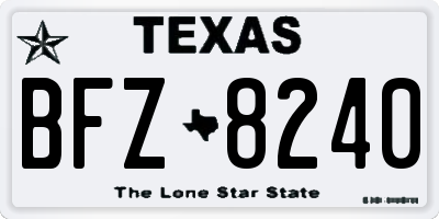 TX license plate BFZ8240