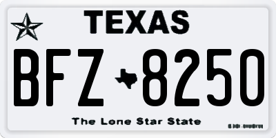 TX license plate BFZ8250