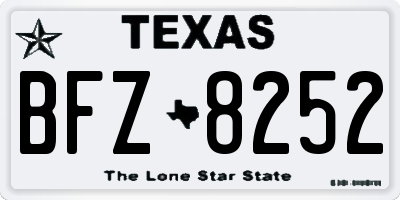 TX license plate BFZ8252
