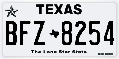 TX license plate BFZ8254