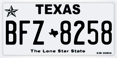 TX license plate BFZ8258