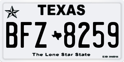TX license plate BFZ8259