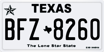 TX license plate BFZ8260