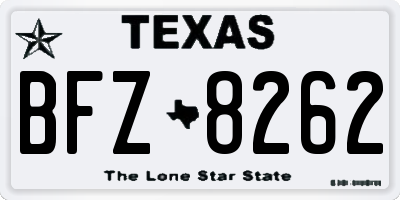 TX license plate BFZ8262