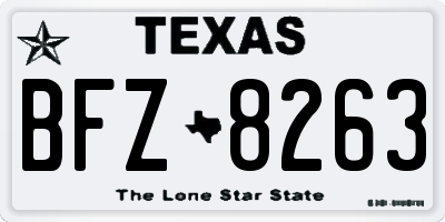 TX license plate BFZ8263