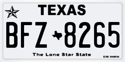 TX license plate BFZ8265