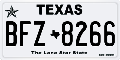 TX license plate BFZ8266