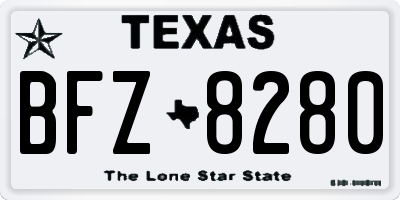TX license plate BFZ8280