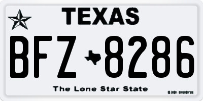 TX license plate BFZ8286