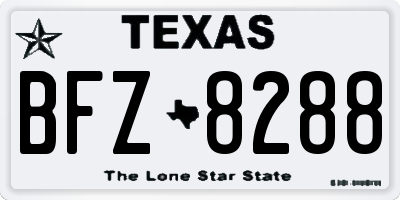 TX license plate BFZ8288