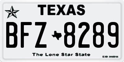 TX license plate BFZ8289