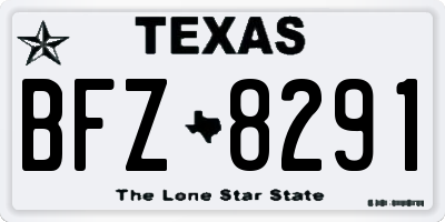 TX license plate BFZ8291