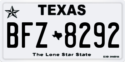 TX license plate BFZ8292