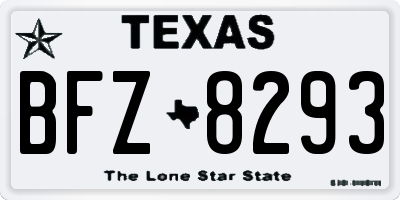 TX license plate BFZ8293