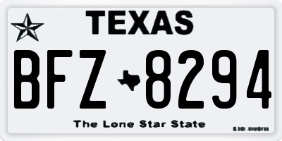 TX license plate BFZ8294