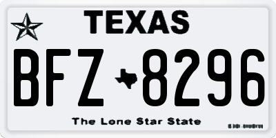 TX license plate BFZ8296