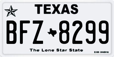 TX license plate BFZ8299