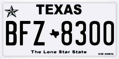 TX license plate BFZ8300