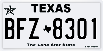 TX license plate BFZ8301