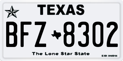 TX license plate BFZ8302