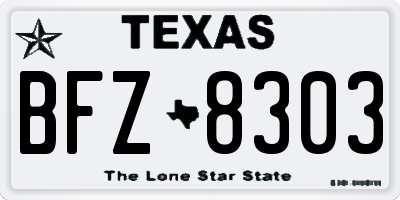 TX license plate BFZ8303