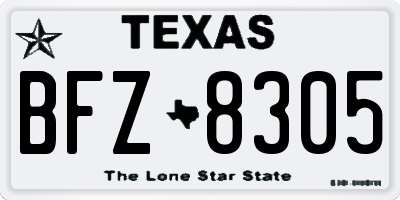 TX license plate BFZ8305