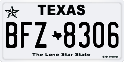 TX license plate BFZ8306