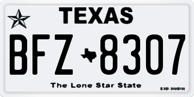 TX license plate BFZ8307