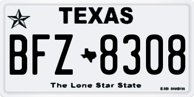 TX license plate BFZ8308