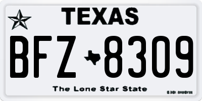 TX license plate BFZ8309