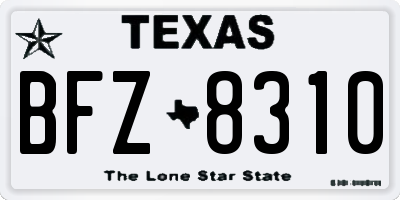 TX license plate BFZ8310